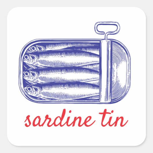 Sardinetine Vierkante Sticker (Voorkant)
