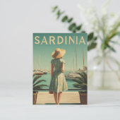 Sardinia 50s vintage travel briefkaart (Staand voorkant)