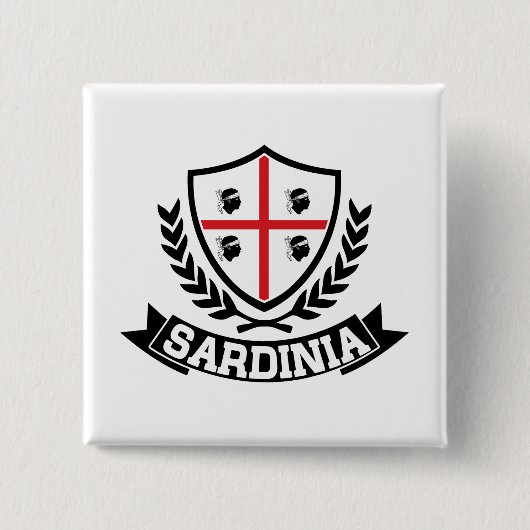 Sardinia Italia Vierkante Button 5,1 Cm (Voorkant)