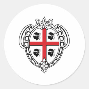 Sardinia (Italië) Coat of Arms Ronde Sticker