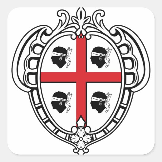 Sardinia (Italië) Coat of Arms Vierkante Sticker (Voorkant)