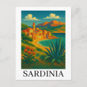 Sardinia Italy Vintage Travel Art Briefkaart (Voorkant)