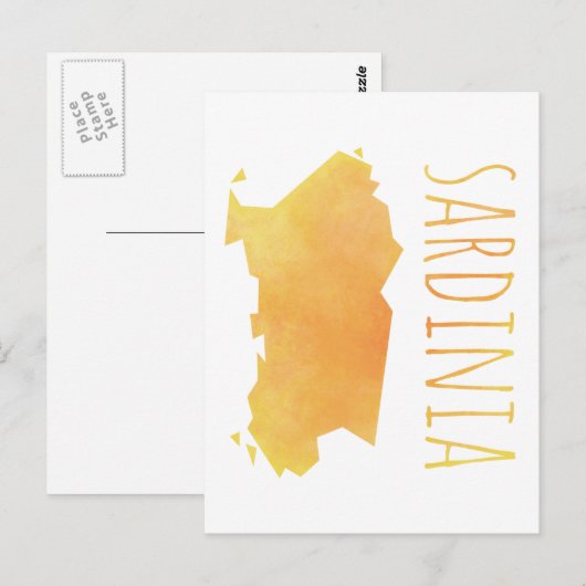 Sardinia Map Briefkaart (Voorkant / Achterkant)