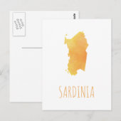 Sardinia Map Briefkaart (Voorkant / Achterkant)