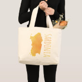Sardinia Map Grote Tote Bag (Voorkant (product))
