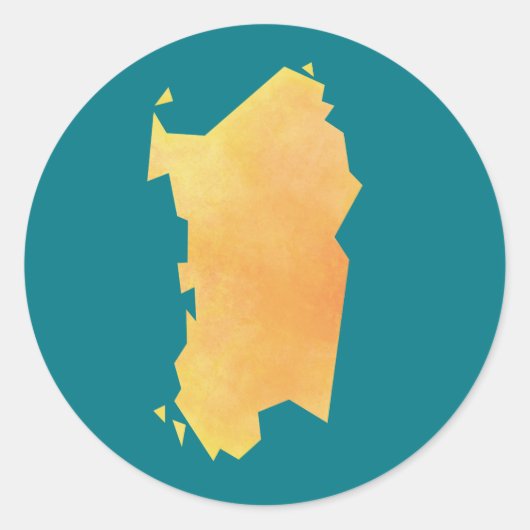 Sardinia Map Ronde Sticker (Voorkant)