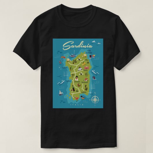 Sardinia poster Sticker T-shirt (Design voorkant)