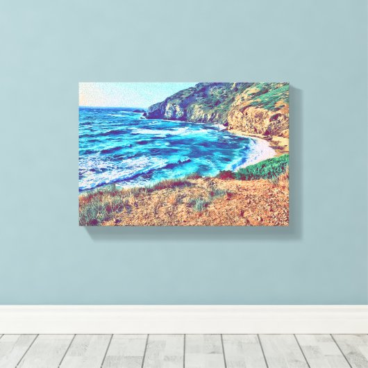 Sardinia strand Italië Canvas Afdruk (Insitu (Houten vloer))