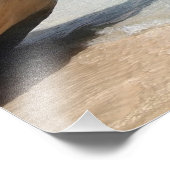 Sardinia strand met grote rotsafdruk foto afdruk (Hoek)