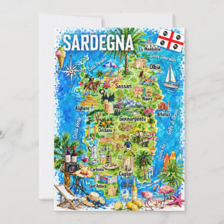 Sardinië Aquarel Reis Kaart Ansichtkaart