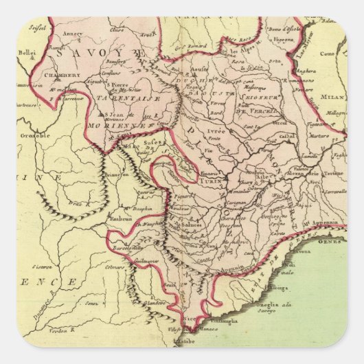 Sardinië, Frankrijk, Italië Vierkante Sticker (Voorkant)