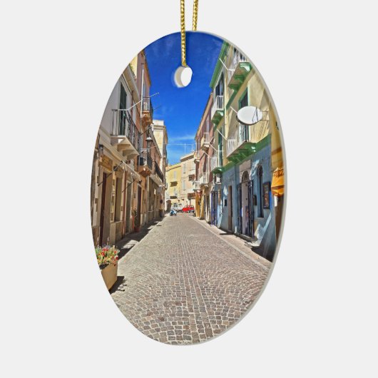 Sardinië - hoofdstraat in Carloforte Keramisch Ornament (Links)