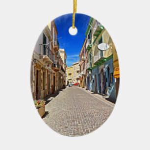 Sardinië - hoofdstraat in Carloforte Keramisch Ornament