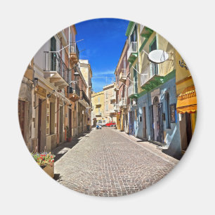 Sardinië - hoofdstraat in Carloforte Magneet