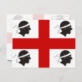 Sardinië, Italiaanse vlag Briefkaart (Voorkant / Achterkant)