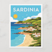 Sardinië Italië Kunst Vintage Reizen Illustratie Briefkaart (Voorkant)