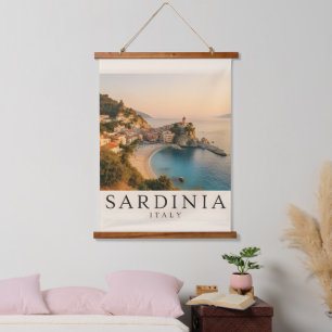 Sardinië Italië Kust-Middellandse Zee Zonsondergan Hangend Wandkleed