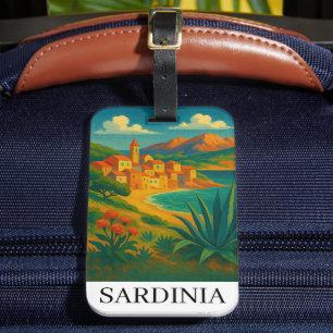 Sardinië Italië VIntage Reis Kunst Bagagelabel