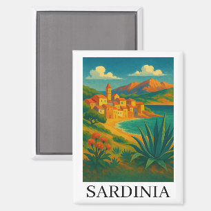 Sardinië Italië VIntage Reis Kunst Magneet