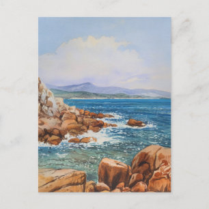 Sardinië Italië Waterverf Schilderij Briefkaart