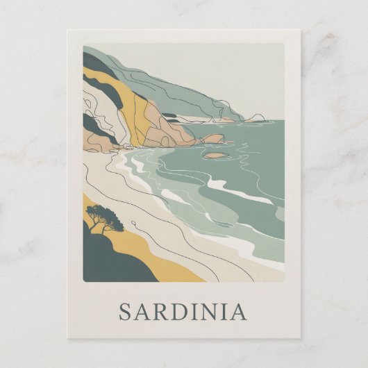 Sardinië  minimalistisch briefkaart (Voorkant)