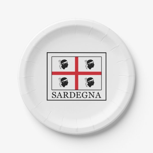 Sardinië Papieren Bordje (Voorkant)