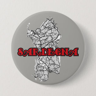 Sardinië Ronde Button 7,6 Cm