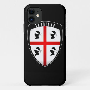 Sardinië, Shield Crest - iPhone (zwart) 11 Hoesje