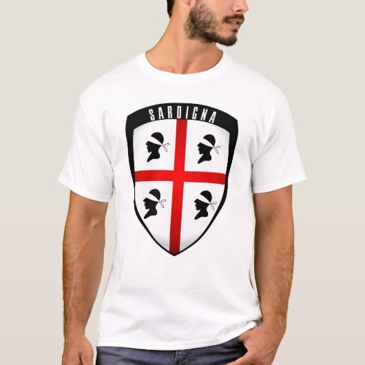 Sardinië, Shield Crest T-shirt (Voorkant)