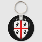 Sardinië, Shield Crest (zwart) Sleutelhanger (Voorkant)