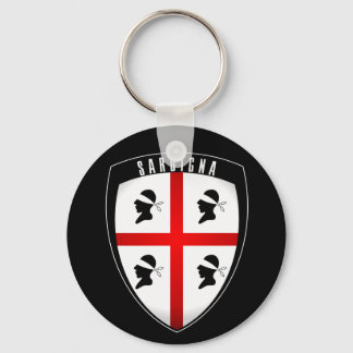 Sardinië, Shield Crest (zwart) Sleutelhanger
