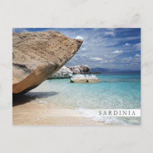 Sardinië strand met groot briefkaart van de gestee