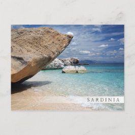 Sardinië strand met groot briefkaart van de gestee