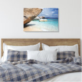 Sardinië strand met grote rotsen canvas afdruk (Insitu (Slaapkamer))