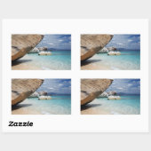 Sardinië strand met grote rotsen rechthoekige stic sticker (Vel)