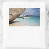Sardinië strand met grote rotsen rechthoekige stic sticker (Tas)