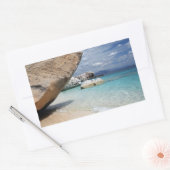 Sardinië strand met grote rotsen rechthoekige stic sticker (Envelop)