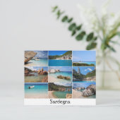 Sardinië strandt collage text briefkaart (Staand voorkant)