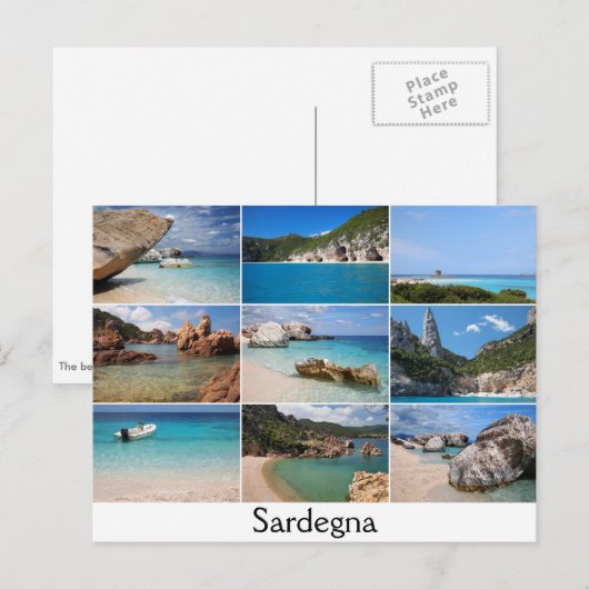 Sardinië strandt collage text briefkaart (Voorkant / Achterkant)