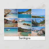 Sardinië strandt collage text briefkaart (Voorkant)