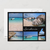 Sardinië strandt het briefkaart van de zwarte lijs (Voorkant / Achterkant)