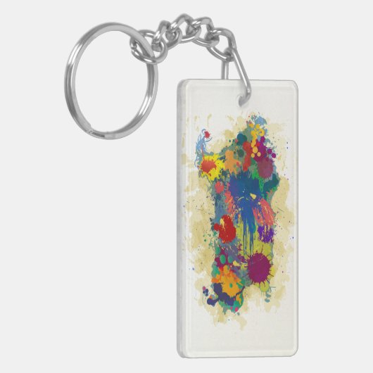 Sardinië, verfdruppels, Sleutelhangers (Voorkant Links)