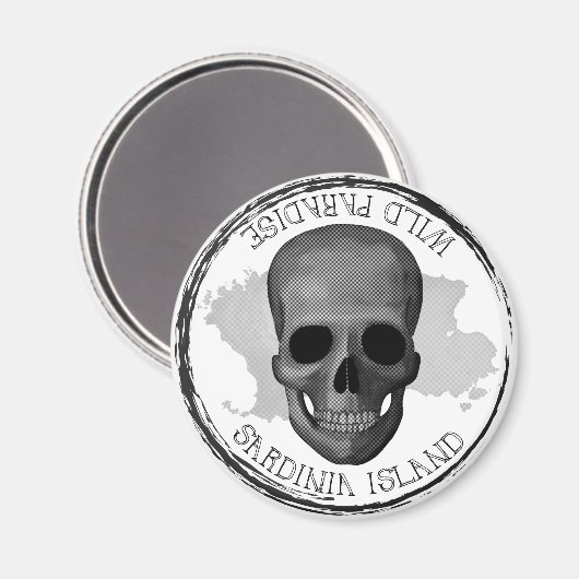 Sardinië, Wild Paradis - skull magnet (Voorkant / Achterkant)