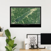 Sardis Lake Mississippi Satellite Poster Map (Thuiskantoor)
