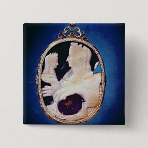 Sardonyx Cameo met profiel Livia Vierkante Button 5,1 Cm