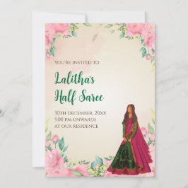 Saree uitnodiging als Digitale Half saree uitnodig