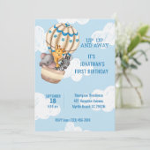 Sarfari Dier Hete Luchtballon Jongens Eerste Verja Kaart (Staand voorkant)