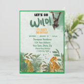 Sarfari Oerwoud Dieren Verjaardagsfeest Kaart (Staand voorkant)