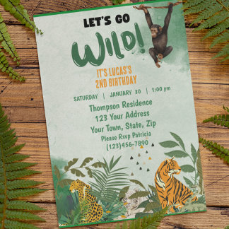 Sarfari Oerwoud Dieren Verjaardagsfeest Kaart