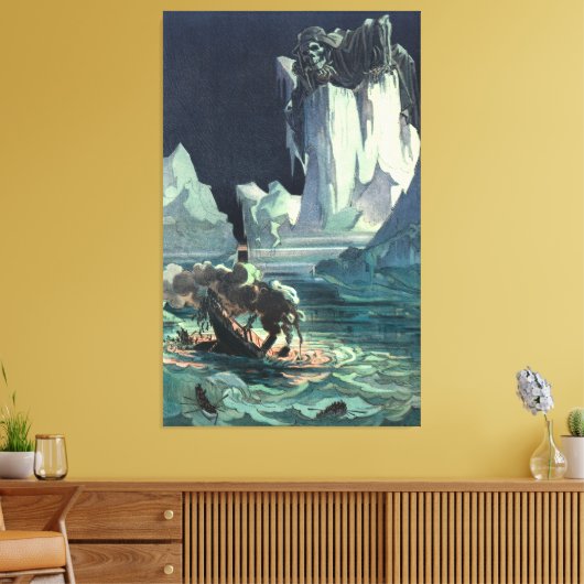 Sargasso Zee Grim Reaper & Sinking of Titanic Canvas Afdruk (Insitu (Woonkamer))
